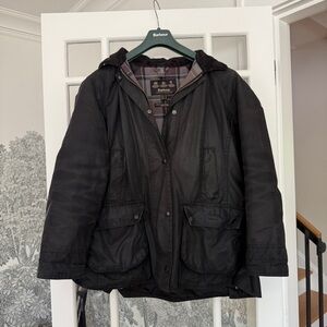 Barbour Beadnell Women’s Waxed Black Jacket Size 14